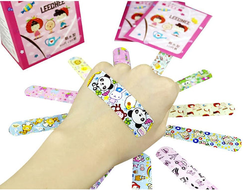 100PCs Cute Cartoon Waterproof Adhesive Bandages, First Aid Emergency Kit for Kids