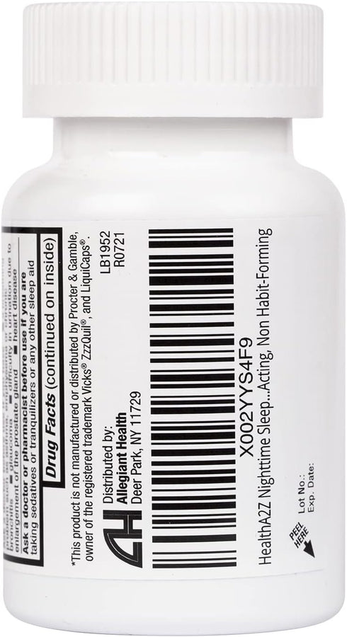 HealthA2Z 25mg (96 Sleep Aid, Diphenhydramine HCl Softgels, Supports Deeper, Restful Sleeping, Non Habit-Forming