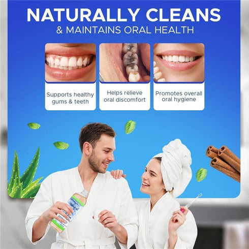 Natural Pink Himalayan Saltwater Mouth Rinse, Organic Cinnamon Flavor, Fluoride Free, 16 FL Oz