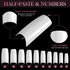 krofaue 500PCS French Style False Nails Tips, Acrylic Artificial Half Cover Manicure with Box of 10 Sizes (White)