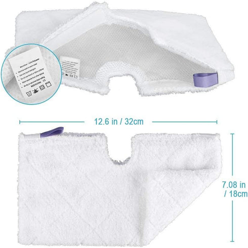 3 Pocket Steam Mop Pads - Double-Sided Rectangle Microfiber Refill Pad for Shark Euro Pro Mops