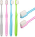 4 Pieces Soft Micro-Nano Manual Toothbrush - Extra Soft Bristles for Fragile Gums, Adult Kid Children (Blue & Pink)