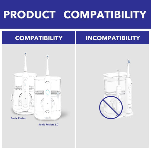 Flossing Toothbrush Head Replacement, 3 Count, Sonic Tooth Brushes and Water Flosser Combo, Compact Size