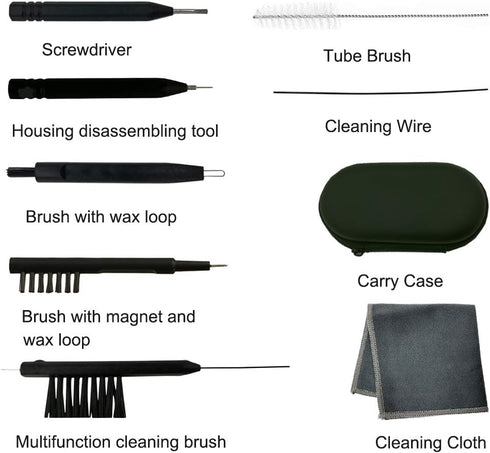 8 Pieces Hearing Aid Amplifier Cleaning Tools, Earbuds/Headphones/Airpods Cleaner Brush Kits with Case