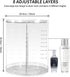 Rotating Makeup Organizer, 360 Spinning Skincare Organizers, 8 Adjustable Layer Cosmetic Storage Case with Brush Holder Perfume Tray, for Vanity Bathroom Countertop - Large