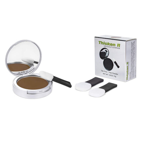 Thicken It Hair Powder - LIGHT BROWN - 100% Scalp Coverage, Talc-Free, Water Resistant Hair Loss Concealer