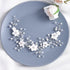 HEREAD Flower Bride Wedding Hair Vine, Pearl Bridal Headband with Rhinestones for Women