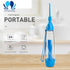 Portable Water Dental Flosser, Non-Electric Oral Irrigator, Cordless Manual Air Pressure for Home and Travel, Blue