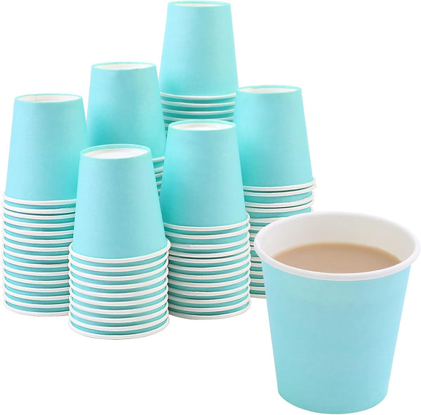 Paper 3oz Bathroom Cups, Disposable Mouthwash Cups, 100 Count, Blue Small Cup for Mouthwash