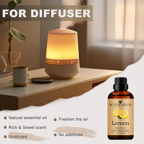 Organic Lemon Essential Oils 30ML - 100% Pure for Aromatherapy Diffuser