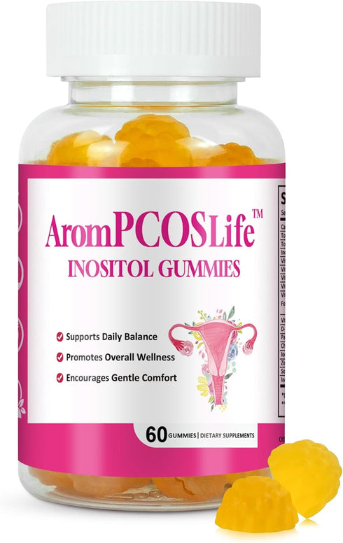 AromPCOSLife Inositol Gummies for Women, 60 Count, Myo-Inositol Supplement with Folate &