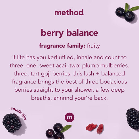 Method Body Wash, Berry Balance, 18 oz, Paraben and Phthalate Free (Pack of 1)