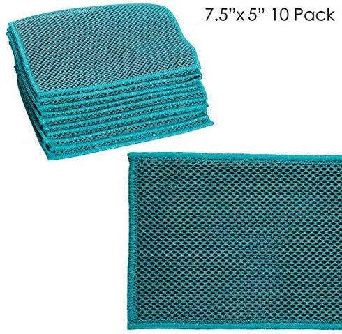 Microfiber Jersey Scrubber Cleaning Cloth, 10 Pack, Lint Free Micro Fiber Cloths for House Cleaning Supplies