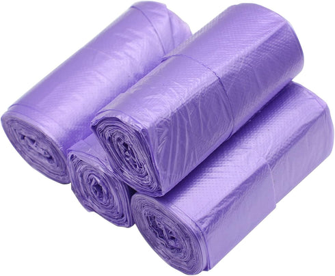 Kitchen Garbage Bags, Purple Trash Bag, 100 Counts 4 Gallon, 45x60Cm with Handles for Bathroom