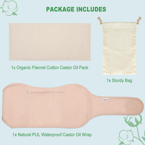 Packs Pack DEROWN Castor Oil for Liver Detox, Less Mess Made of Organic Cotton Flannel & Waterproof PUL, Reusable