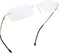 LifeArt Blue Light Blocking Glasses, Rimless Frame Tinted Lens, Stylish for Men and Women (Golden, No Magnification)