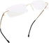 LifeArt Blue Light Blocking Glasses, Rimless Frame Tinted Lens, Stylish for Men and Women (Golden, No Magnification)