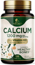 Calcium 1200 mg with Vitamin D3 - 120 Tablets - Supports Bone Strength, Teeth & Immune System