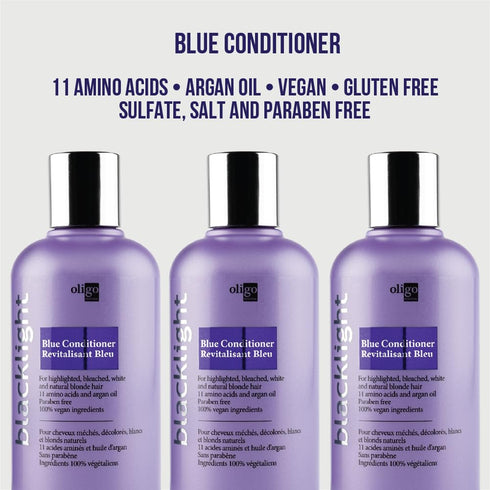 Oligo Professionnel Blacklight Blue Conditioner for Blondes, Vegan, 8.5oz, Hydrating Formula with Argan Oil