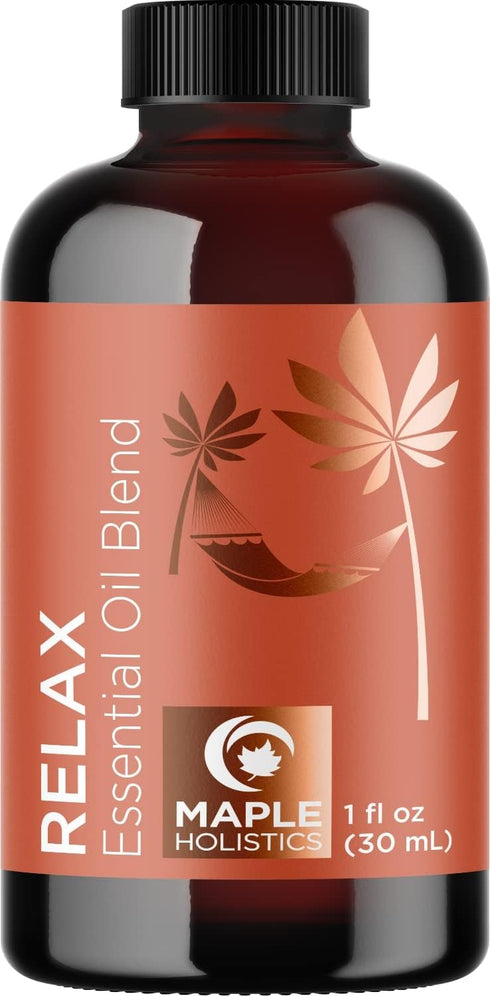 Set Maple Holistics Essential Oils - Relax Breathe and Defend Purifying and Relaxing Essential Oils for Diffusers