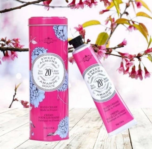 La Chatelaine Shea Butter Hand Cream, Natural and Organic Ingredients, 70ml / 2.3 oz Gift Tin, Sweet Almond