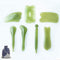 7 Pieces Gua Sha Scraping Massage Tool Set, Natural Resin GuaSha Tool for Face, Back, Neck, with Storage Bag (Green)