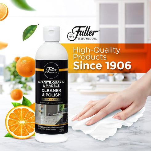 Fuller Brush Multi Surface Cleaner & Polish, Countertop Cleaner for Granite, Quartz, Marble, Glass, and Metal, Orange