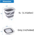 Collapsible Bucket, 5L 1.3 Gallon Small Cleaning Mop Bucket, Portable Plastic Foldable for Household, Camping