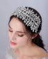 Sither Bridal Crystal Headband, Large Silver Hair Band Headpiece for Wedding Party, Hair Accessories for Bride