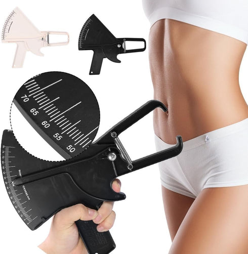Body Fat Calipers, Skinfold Caliper 2 Colors 0-80MM Fat Measuring Test Slim Skinfold Caliper Weight Loss Measure Tester (Black)