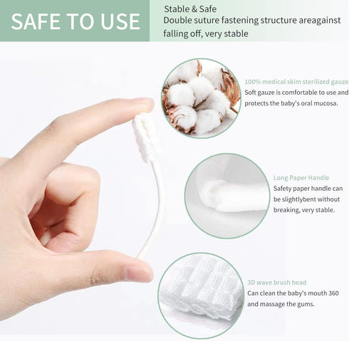 Baby Oral Cleaner Tongue Cleaner for Newborns 0-3 Months, 102Pcs + 1 Finger Toothbrush with Cases