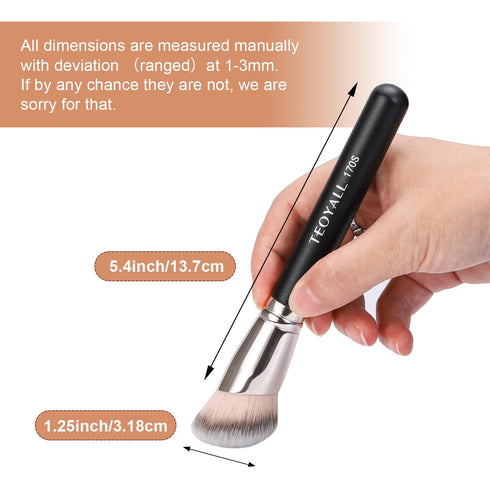 TEOYALL 2PCS Foundation Contour Brush Set, Angled Synthetic Kabuki Brush for Blending, Setting, Concealing with Liquid,