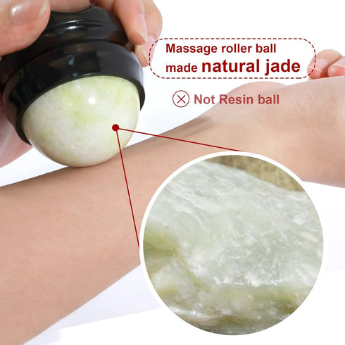 ideayard Cold Massage Roller Ball, Massage Stone Tool Jade Ball for Cold & Heat Relief Sore Muscles, Shoulders, Arms