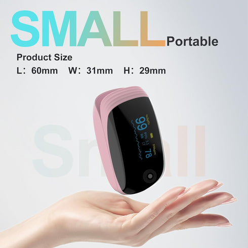 SpO2, 6 4-Way Fingertip Pulse Oximeter with Respiration Rate Monitoring, Heart Rate, PI & RR Measurements, Blood Oxygen