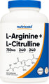 Nutricost L-Arginine L-Citrulline Complex 750mg, 240 Capsules - Non-GMO Supplement
