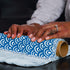 Reusable Paper Towels Roll - Washable Cotton Flannel Towels with Cardboard Roll, Fits on All Holders, Waves, 12 Towels
