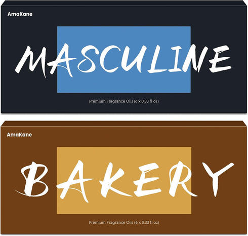 Masculine & Bakery Fragrance Oils Set, AmaKane Fragrance Oil for Candle Making,