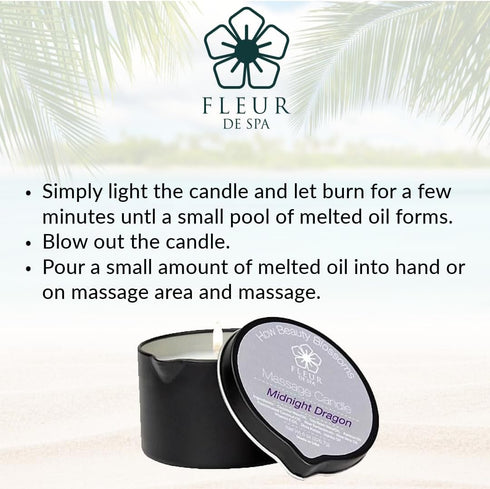 Massage Oil Candle – 6oz with Pour Spout – All Natural Coconut & Soy Blend – Melts to Warm Hydrating Body Oil
