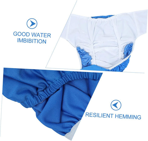 LOORGVEL 2Pcs Reusable Adult Cloth Diapers Adjustable Leakproof Washable Nappies for Men Women Elderly Breathable Soft