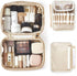 Portable Large Capacity Cosmetic Bag for Skincare Products & Makeup Brush Storage, Double Layer (White)