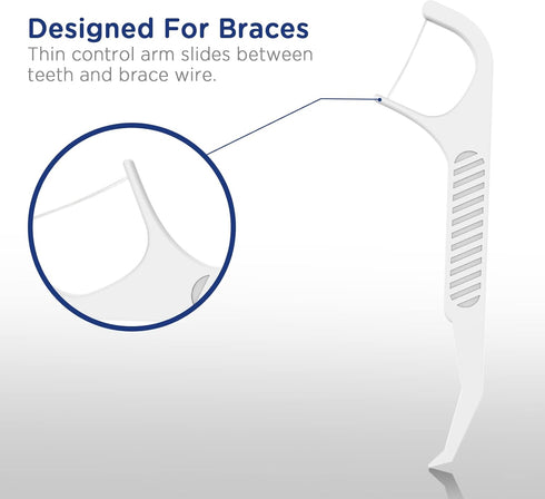 Orthodontic Flossers for Braces - 100 Count (Pack of 2) with Travel Case