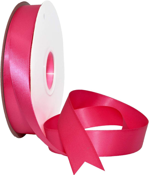 Morex 7/8" X 50 YD Double Face Satin Ribbon - Azalea for Gift Wrapping, Birthday Cards, Crafts, Wedding Gifts