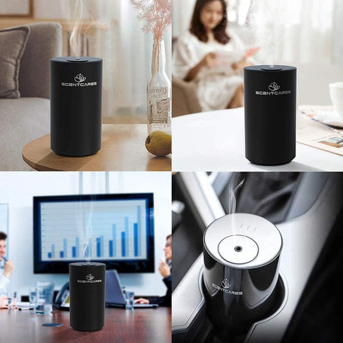 Waterless Oil Diffuser - Battery Operated Aromatherapy Diffuser with 3 Cold Mist & Timer