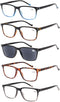 JOSCHOO 5 Pack Reading Glasses for Men Women, Comfortable Spring Hinges (5 Mix 1 Gray Lens, 1.25)