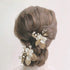 PRDGIRL Pack of 2 Wedding Flower Girl Hair Pins, Bride Pearl Hair Piece Crystals Hair Clips for Women and Girls (Gold)