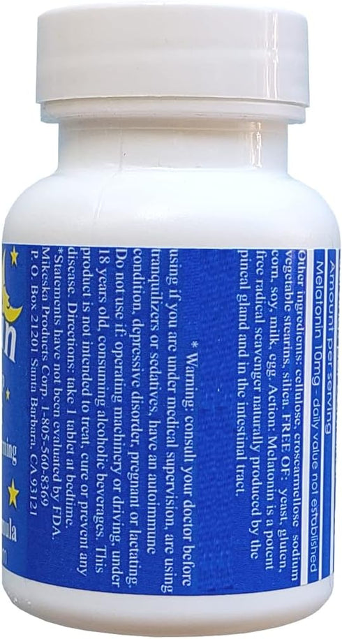 Melatonin 500 Count, 10mg Quick Dissolve Vegan Super Strength