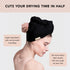 Kitsch Microfiber Hair Towel Wrap - Super Absorbent Quick Dry Towel for Long & Short Curly Hair - Black