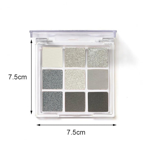 MAEPEOR 9 Colors Eyeshadow Palette, Black Grey Smokey Matte Glitter, Longlasting Waterproof Eye Shadow Set 1