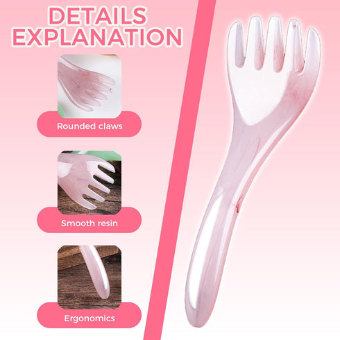 YYFIVEHAN 2Pcs Pink Head Massager Scalp Tool, Gua Sha Scalp Massager & Comb for Hair Growth, Relaxation and Stress