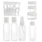 Soft 'N Style Set of 7 Empty Travel Size Bottles, Refillable Cosmetic Container Toiletry Bottles